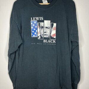 Lewis Black Red White and Screwed Men's XL T-Shirt Black Longsleeve